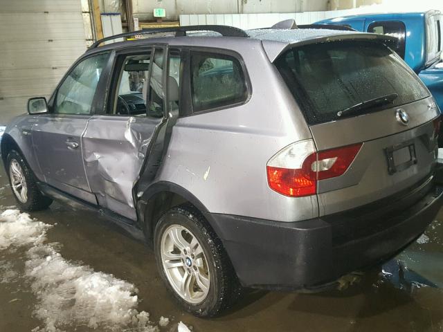 WBXPA93475WD17184 - 2005 BMW X3 3.0I SILVER photo 3