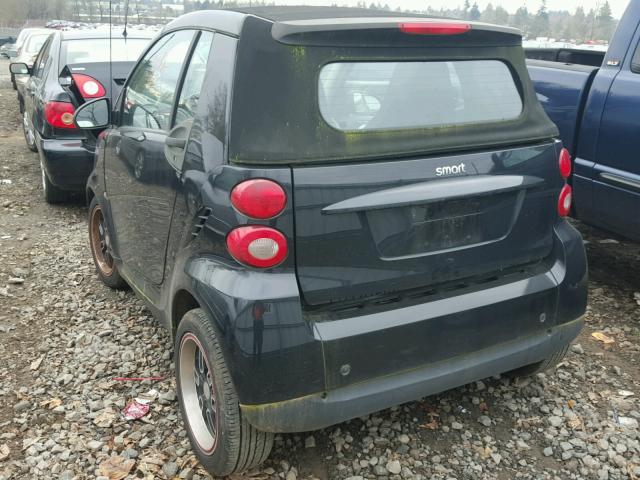WMEEK31X88K111152 - 2008 SMART FORTWO PAS BLACK photo 3