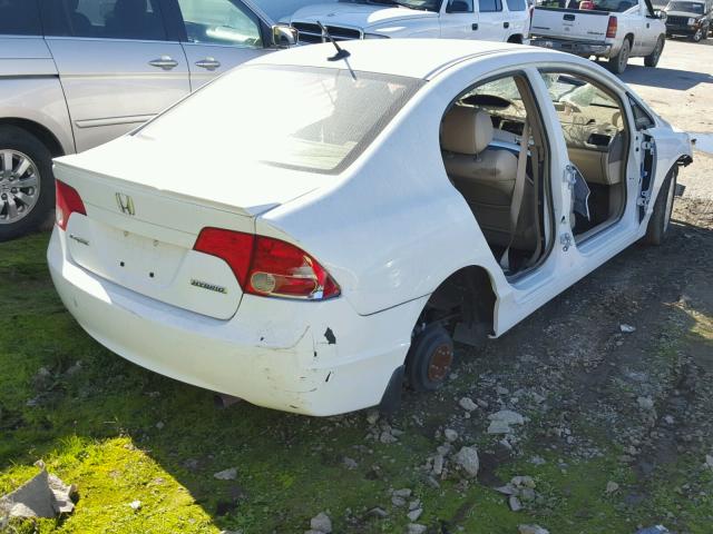 JHMFA36238S030321 - 2008 HONDA CIVIC HYBR WHITE photo 4