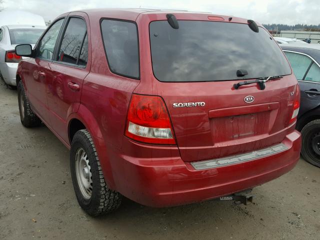 KNDJC733035069613 - 2003 KIA SORENTO EX RED photo 3