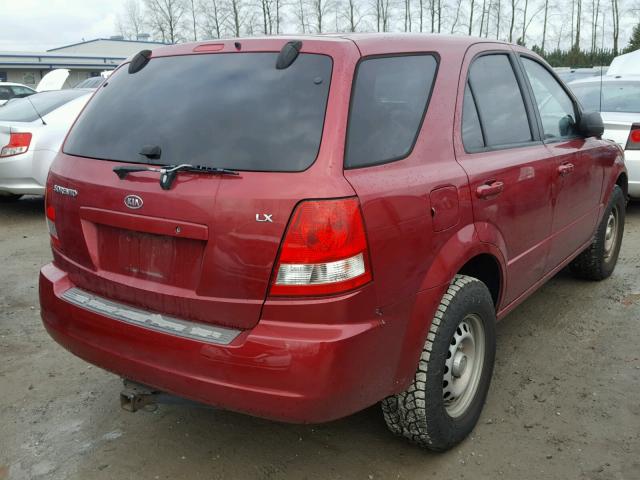 KNDJC733035069613 - 2003 KIA SORENTO EX RED photo 4