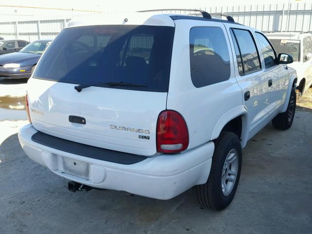 1D4HS48Z13F502303 - 2003 DODGE DURANGO SL WHITE photo 4