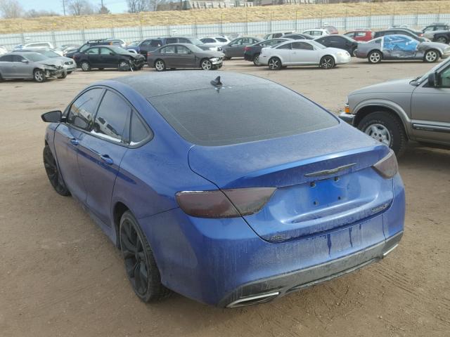 1C3CCCDG7FN644477 - 2015 CHRYSLER 200 S BLUE photo 3