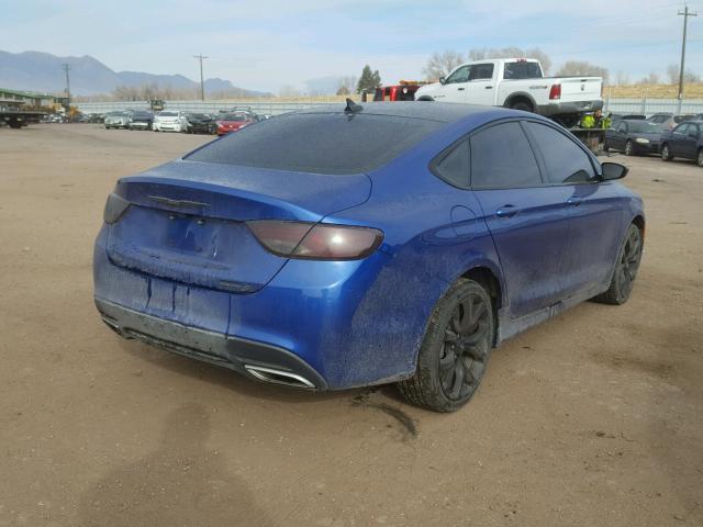 1C3CCCDG7FN644477 - 2015 CHRYSLER 200 S BLUE photo 4