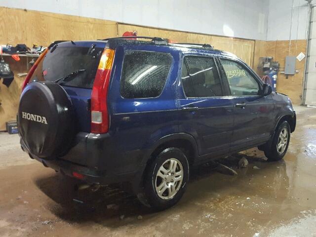 JHLRD78802C084274 - 2002 HONDA CR-V EX BLUE photo 4