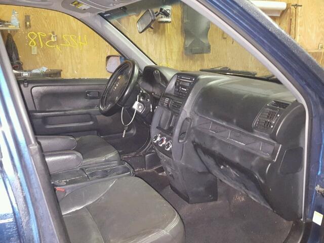 JHLRD78802C084274 - 2002 HONDA CR-V EX BLUE photo 5