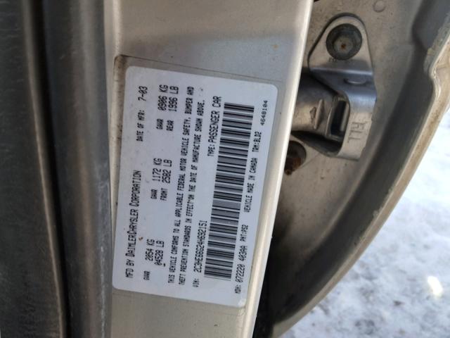 2C3HE66G24H692151 - 2004 CHRYSLER 300M SILVER photo 10