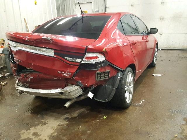 1C3CDFBH9DD641139 - 2013 DODGE DART SXT RED photo 4