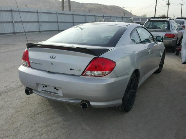 KMHHN65F66U191330 - 2006 HYUNDAI TIBURON GT SILVER photo 4