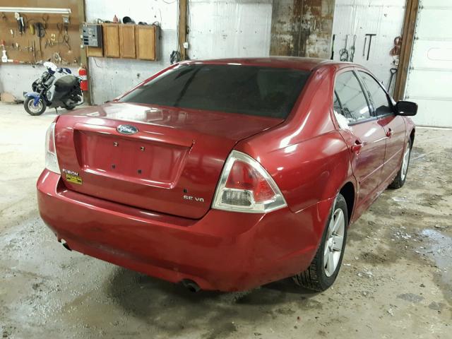 3FAFP07136R232157 - 2006 FORD FUSION SE RED photo 4