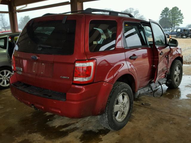 1FMCU93128KA57001 - 2008 FORD ESCAPE XLT RED photo 4