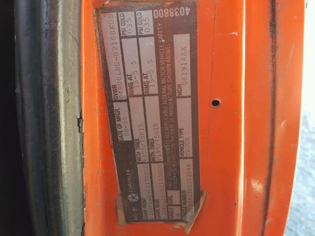 1B7FD14E3BS102944 - 1981 DODGE D-SERIES D ORANGE photo 10