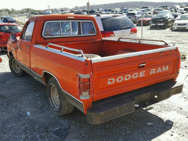 1B7FD14E3BS102944 - 1981 DODGE D-SERIES D ORANGE photo 3