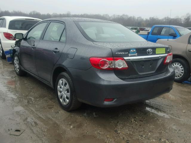 2T1BU4EE1BC654880 - 2011 TOYOTA COROLLA BA GRAY photo 3