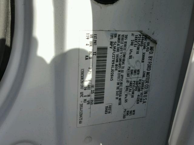 5LMFU27R94LJ02845 - 2004 LINCOLN NAVIGATOR WHITE photo 10