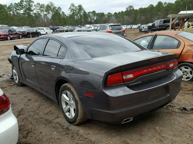 2C3CDXBGXEH324293 - 2014 DODGE CHARGER SE GRAY photo 3