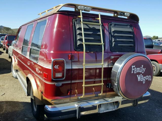 2B6HB23Y5JK164732 - 1988 DODGE RAM VAN B2 MAROON photo 3