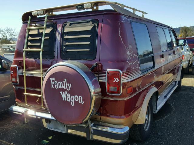 2B6HB23Y5JK164732 - 1988 DODGE RAM VAN B2 MAROON photo 4