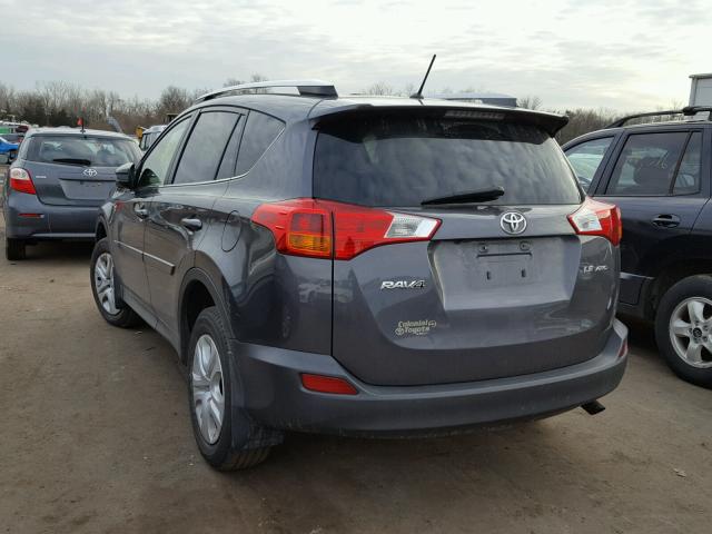 JTMBFREV6DD017626 - 2013 TOYOTA RAV4 LE GRAY photo 3