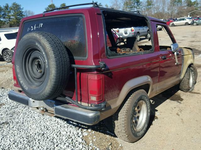 1FMBU14T0KUA26211 - 1989 FORD BRONCO II BURGUNDY photo 4