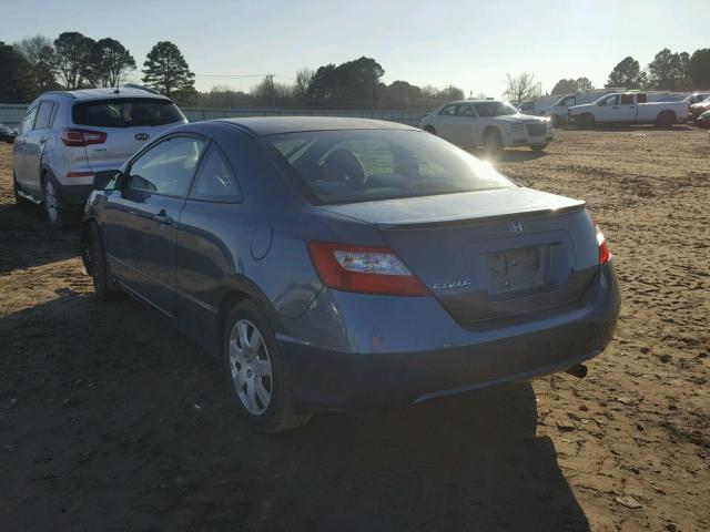 2HGFG126X8H535374 - 2008 HONDA CIVIC LX BLUE photo 3