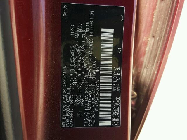 JTLKT324064099345 - 2006 SCION XB RED photo 10