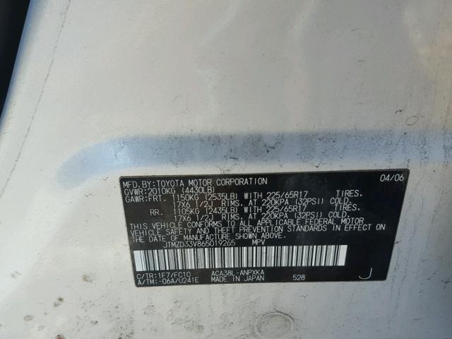 JTMZD33V865019265 - 2006 TOYOTA RAV4 SILVER photo 10