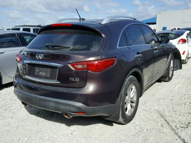 JN8AS1MUXAM802362 - 2010 INFINITI FX35 PURPLE photo 4