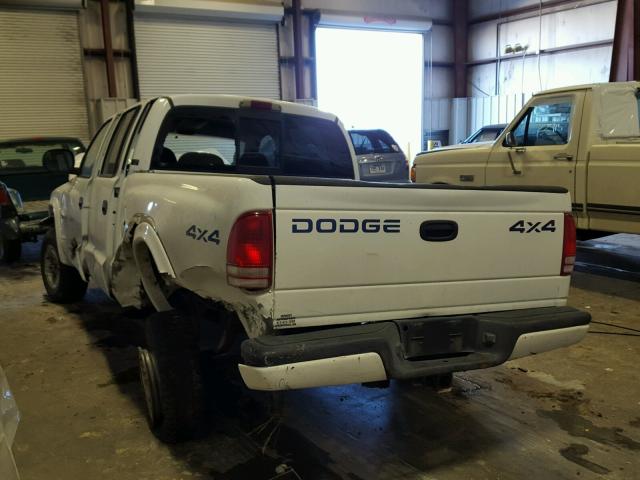 1B7GG2ANXYS779892 - 2000 DODGE DAKOTA QUA WHITE photo 3