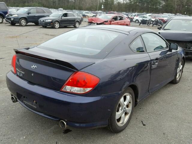 KMHHM65D76U210761 - 2006 HYUNDAI TIBURON GS BLUE photo 4