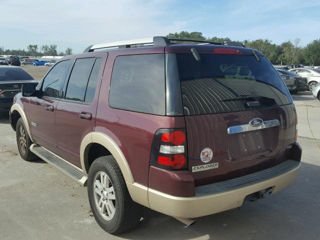 1FMEU64E87UB26530 - 2007 FORD EXPLORER E MAROON photo 3