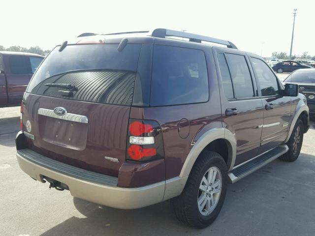 1FMEU64E87UB26530 - 2007 FORD EXPLORER E MAROON photo 4