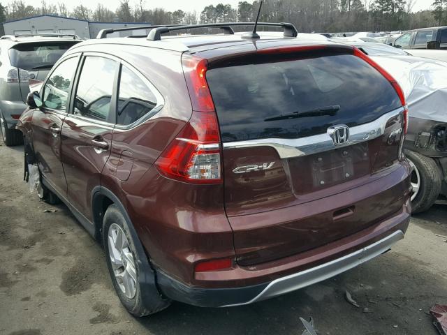 2HKRM4H72GH616669 - 2016 HONDA CR-V EXL MAROON photo 3