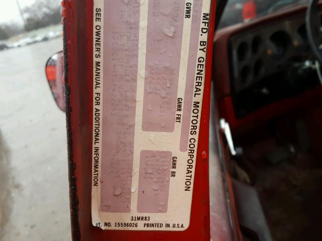 1GCDC14H7GF422093 - 1986 CHEVROLET C10 RED photo 10