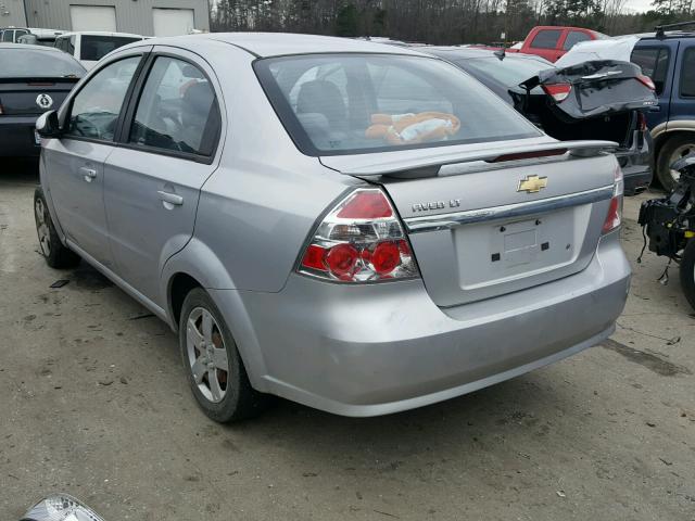 KL1TD56E59B608722 - 2009 CHEVROLET AVEO LS SILVER photo 3