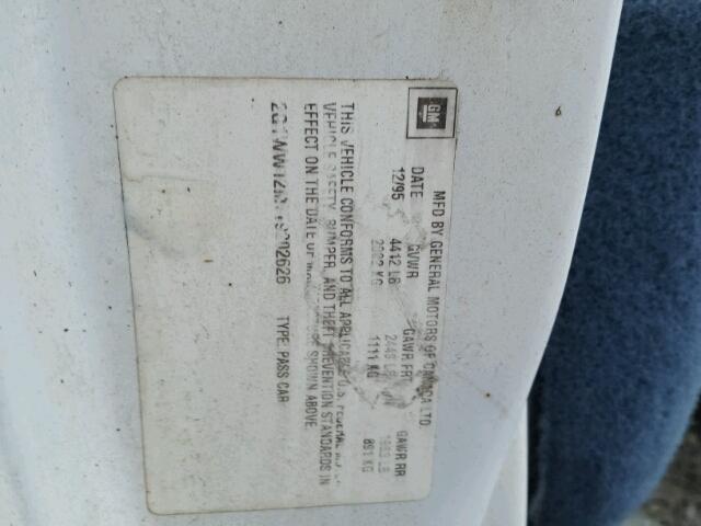 2G1WW12M7T9202626 - 1996 CHEVROLET MONTE CARL 白色 照片 10