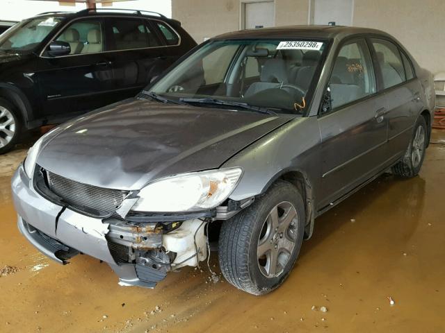 2HGES267X5H515687 - 2005 HONDA CIVIC EX GRAY photo 2