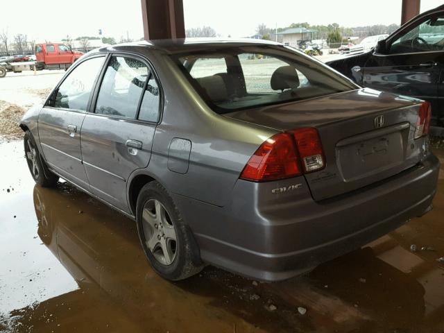 2HGES267X5H515687 - 2005 HONDA CIVIC EX GRAY photo 3