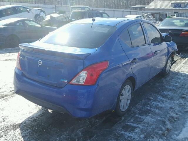 3N1CN7AP4FL862073 - 2015 NISSAN VERSA S BLUE photo 4