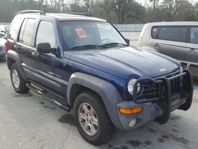 1J4GL48K12W210376 - 2002 JEEP LIBERTY SP BLUE photo 1