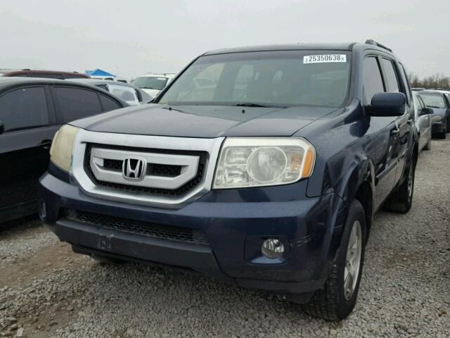 5FNYF3H4XAB017420 - 2010 HONDA PILOT EX BLUE photo 2