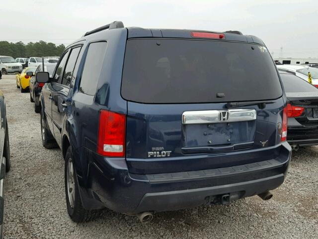 5FNYF3H4XAB017420 - 2010 HONDA PILOT EX BLUE photo 3