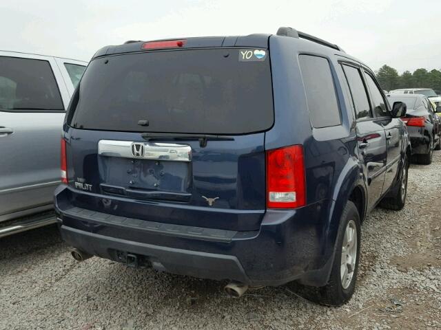 5FNYF3H4XAB017420 - 2010 HONDA PILOT EX BLUE photo 4