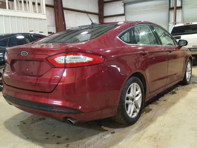 3FA6P0H78GR389896 - 2016 FORD FUSION SE RED photo 4