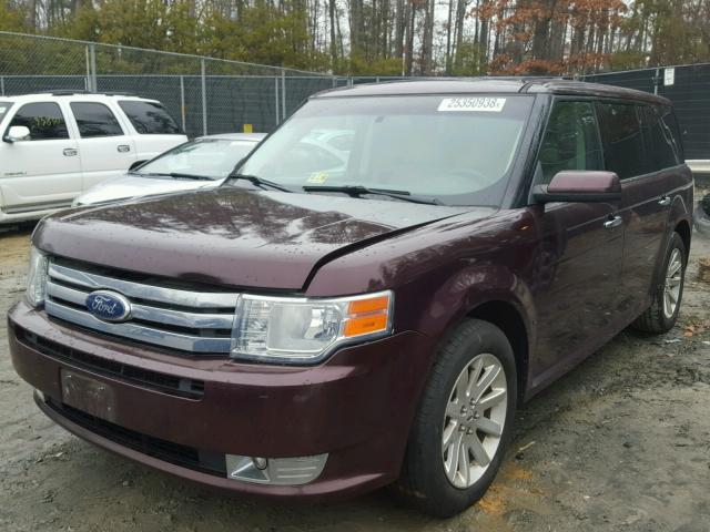 2FMGK5CC4BBD20317 - 2011 FORD FLEX SEL BURGUNDY photo 2