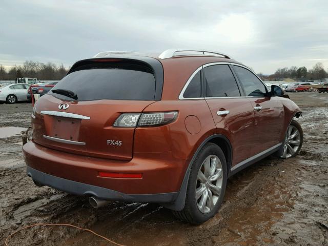 JNRBS08W66X400690 - 2006 INFINITI FX45 ORANGE photo 4