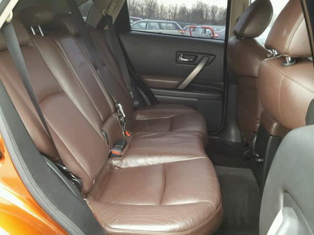 JNRBS08W66X400690 - 2006 INFINITI FX45 ORANGE photo 6