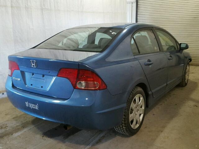 2HGFA16597H510290 - 2007 HONDA CIVIC LX BLUE photo 4