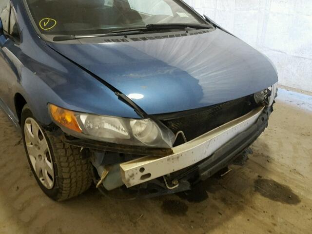 2HGFA16597H510290 - 2007 HONDA CIVIC LX BLUE photo 9