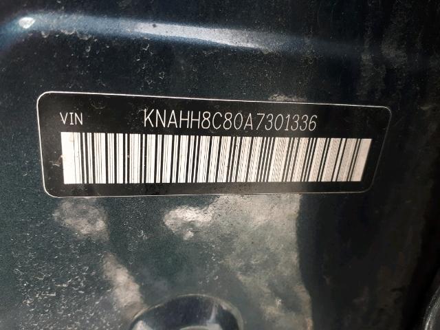 KNAHH8C80A7301336 - 2010 KIA RONDO EX BLUE photo 10